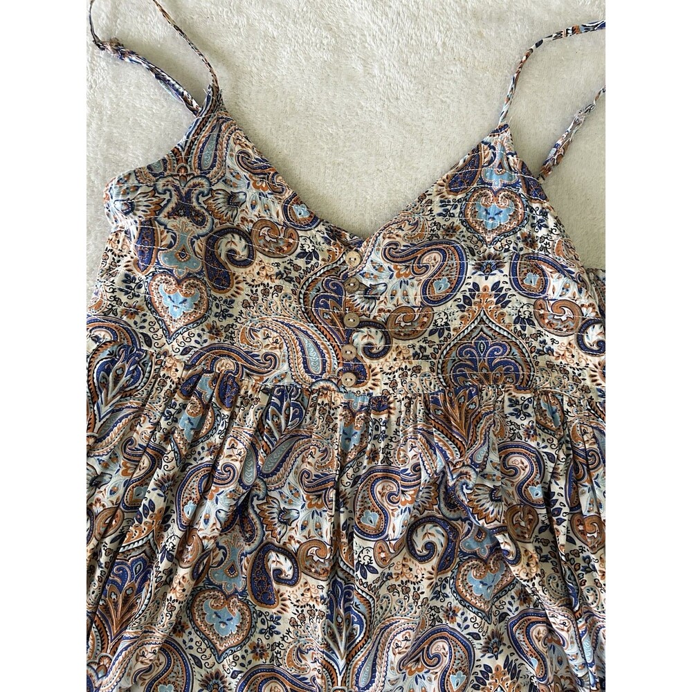 Sage+fig Harem Pants Jumpsuit Paisley Size Small Boho Cottage Balloon Pant - Picture 7 of 13